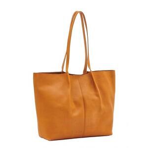 NEW IL BISONTE women's nina tote handbag in naturale brass hardware